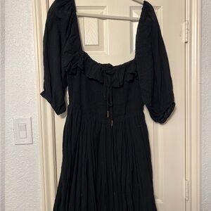 Free People Black Long sleeve midi dress